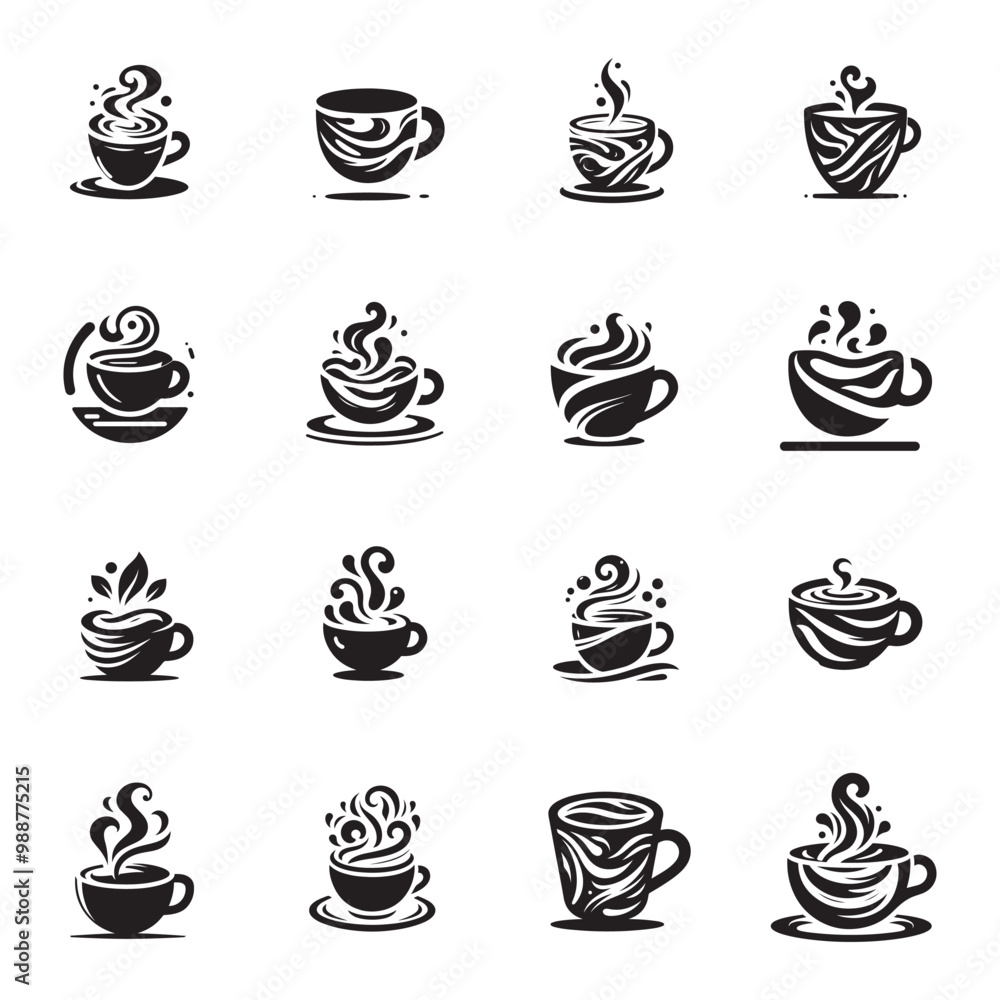 Fluid Coffee Cup Logo Style Set, Featuring a Collection of Creative Icons with Fluid and Curved Designs, Isolated on a Clean White Background, Perfect for Modern Branding, Web Design, and More
Fluid Coffee Cup Logo Style Set, Featuring a Collection of Creative Icons with Fluid and Curved Designs, Isolated on a Clean White Background, Perfect for Modern Branding, Web Design, and More