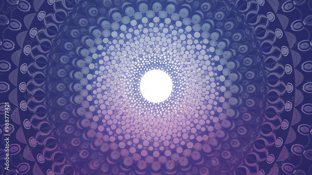 Abstract mandala purple blue spiritual enlightenment design
