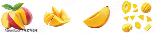 Vibrant mango varieties displayed on a white background, on the Transparent background, PNG Format photo