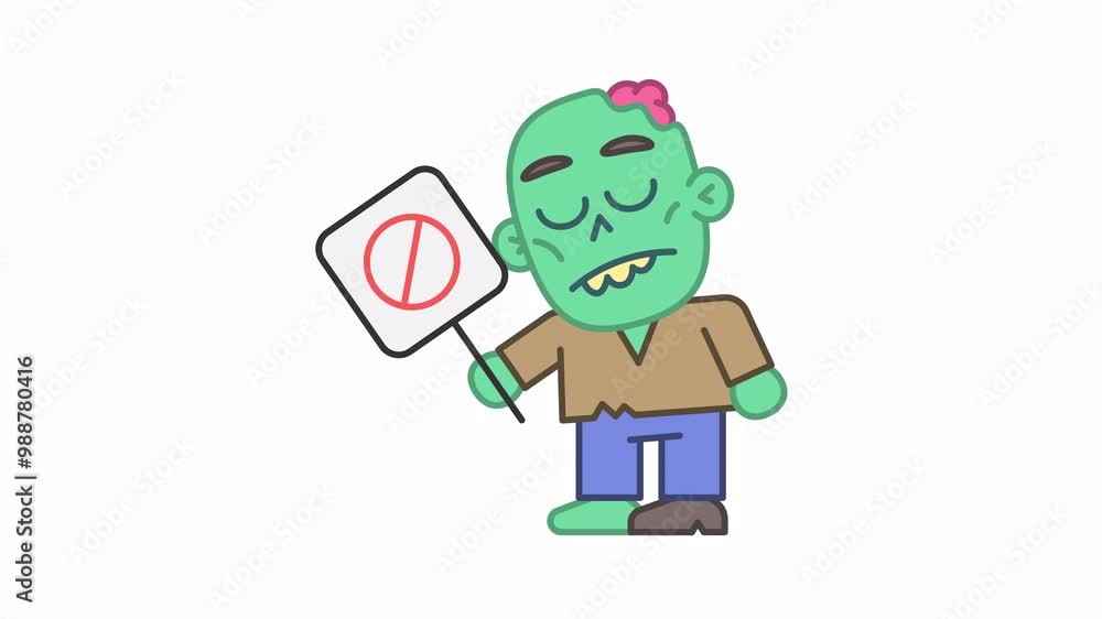Zombie holds no sign and smiles. Alpha channel Zombie holds no sign and smiles. Alpha channel