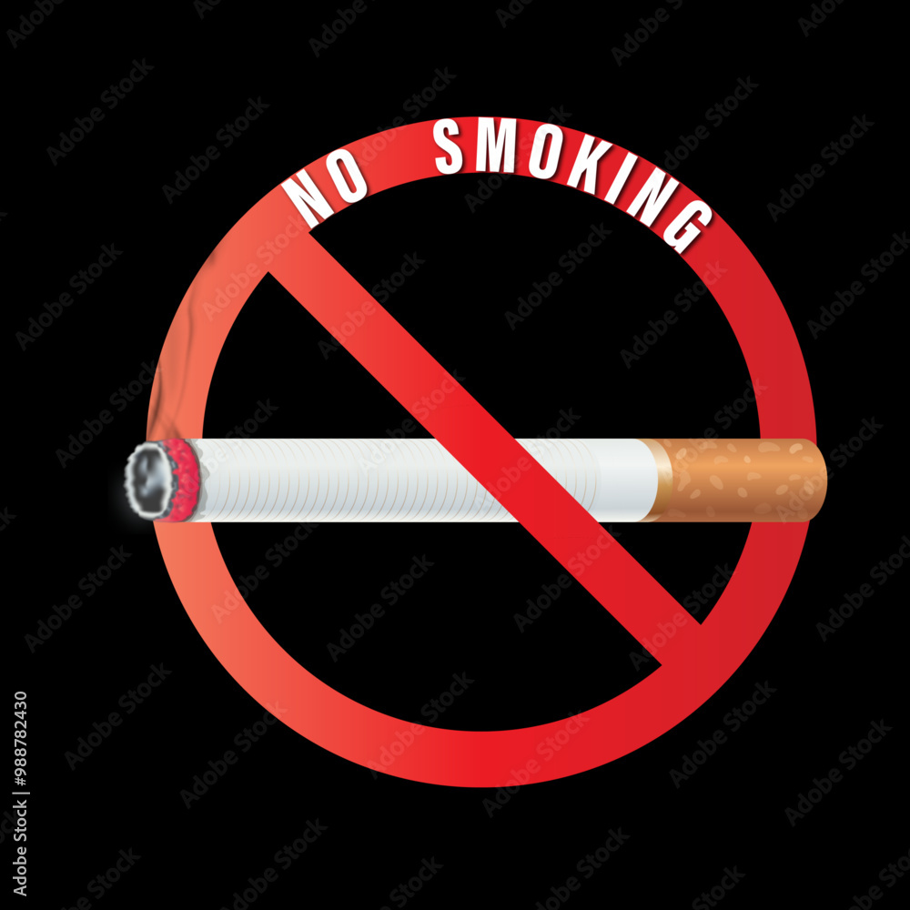 No Smoking Sign Medical Illustration, Smoking Prohibition Symbol Visualization No Smoking Sign Medical Illustration, Smoking Prohibition Symbol Visualization