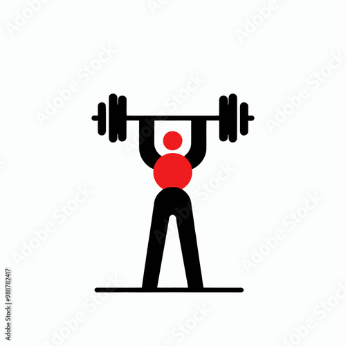 Muscular bodybuilder vector silhouette illustration, gym, workout