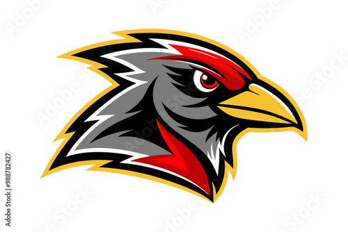 Blackbird head mascot logo design vector photo