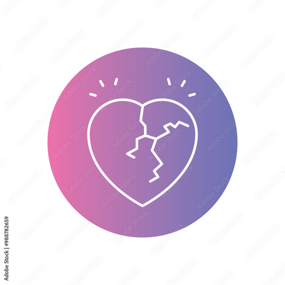 Broken Heart vector icon stock illustration Broken Heart vector icon stock illustration