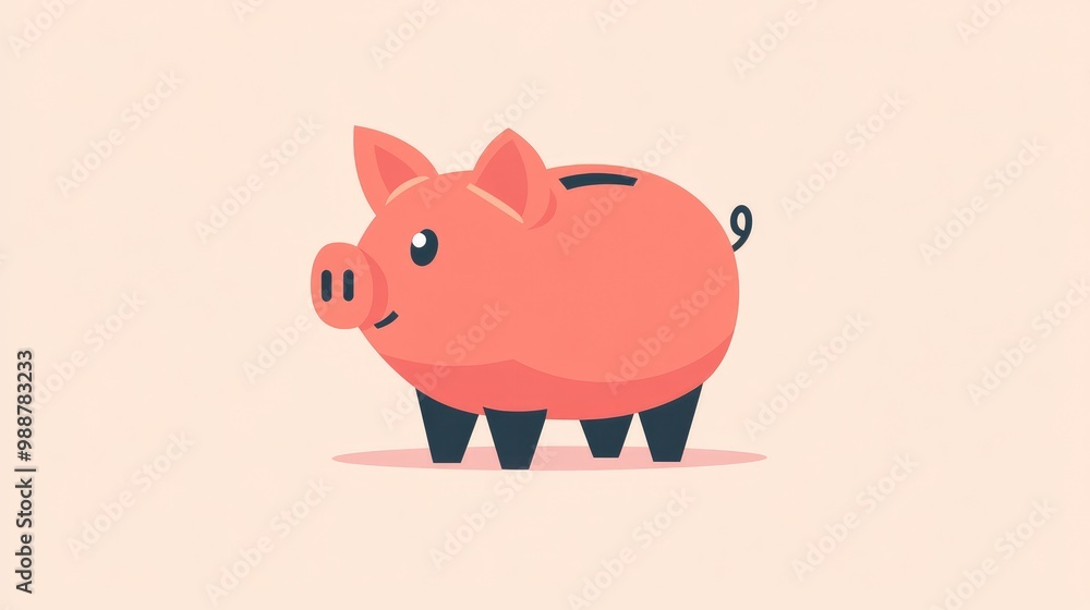 Clean, modern piggy bank logo illustration with a pig silhouette and coin slot, perfect for financial or savings-themed branding. Clean, modern piggy bank logo illustration with a pig silhouette and coin slot, perfect for financial or savings-themed branding.