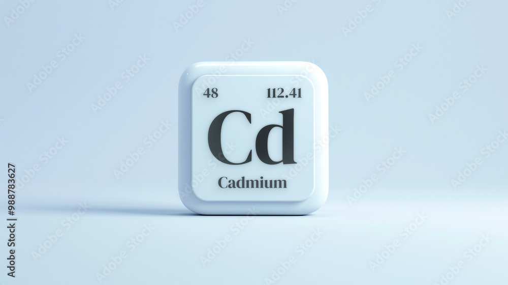 A simple icon of the chemical element Cadmium on a white background from the periodic table elements. A simple icon of the chemical element Cadmium on a white background from the periodic table elements.
