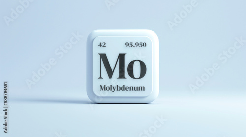 A simple icon of the chemical element Molybdenum on a white background from the periodic table elements.