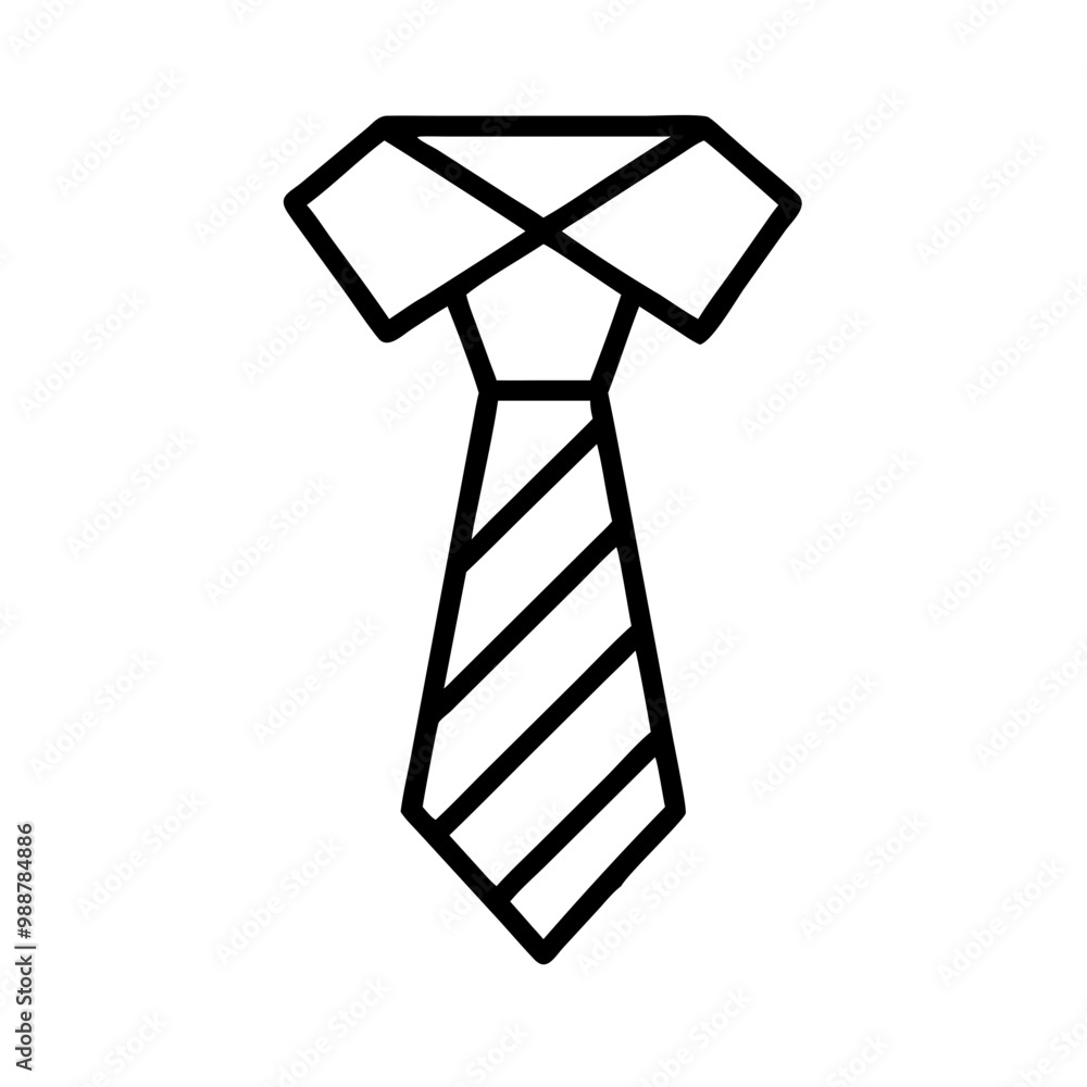 A tie is drawn in a very simple way. It is a black and white drawing of a tie A tie is drawn in a very simple way. It is a black and white drawing of a tie