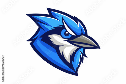 Blue Jay head mascot logo design vector