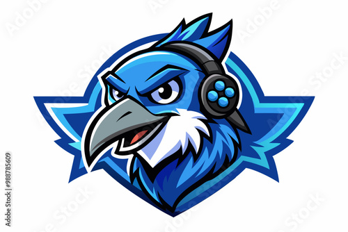 Blue Jay head mascot logo design vector