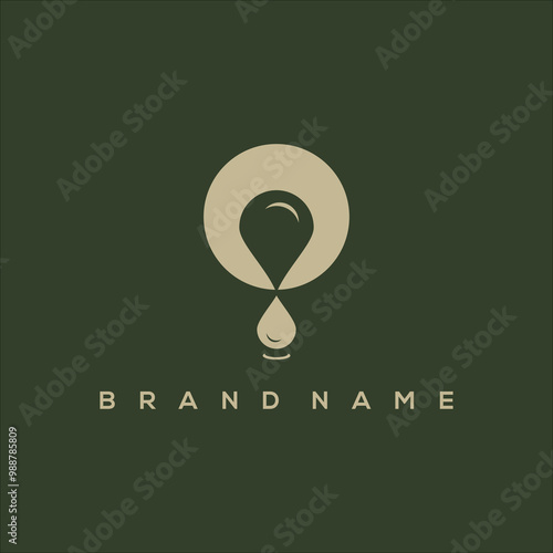 initial O Olive with drops logo vector