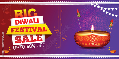 Happy Diwali indian fetival of lights celebration Indian Traditional card background. Diwali celebration vector illustration design
