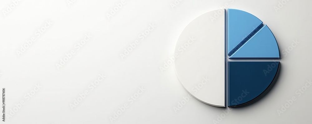 Minimalist circular pie chart in a clean white and blue palette, displaying revenue breakdowns and expense categories Minimalist circular pie chart in a clean white and blue palette, displaying revenue breakdowns and expense categories