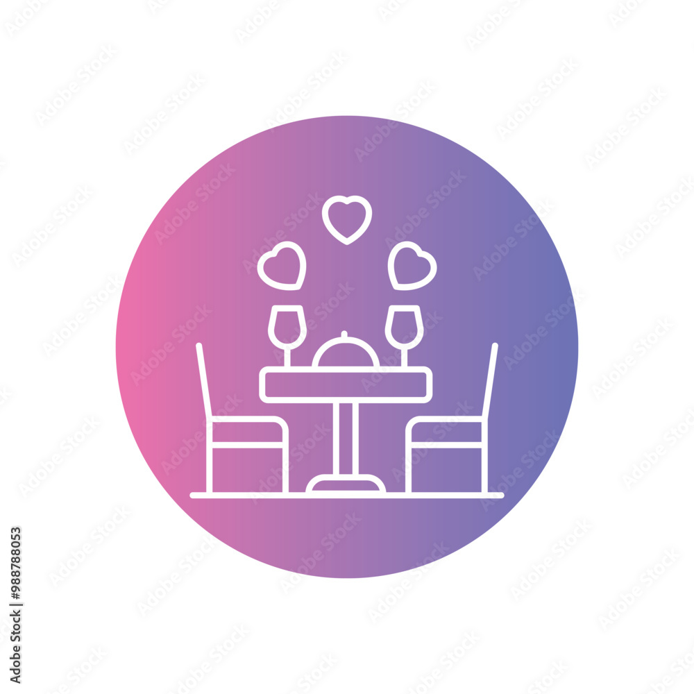 Romantic Dinner vector icon stock illustration Romantic Dinner vector icon stock illustration