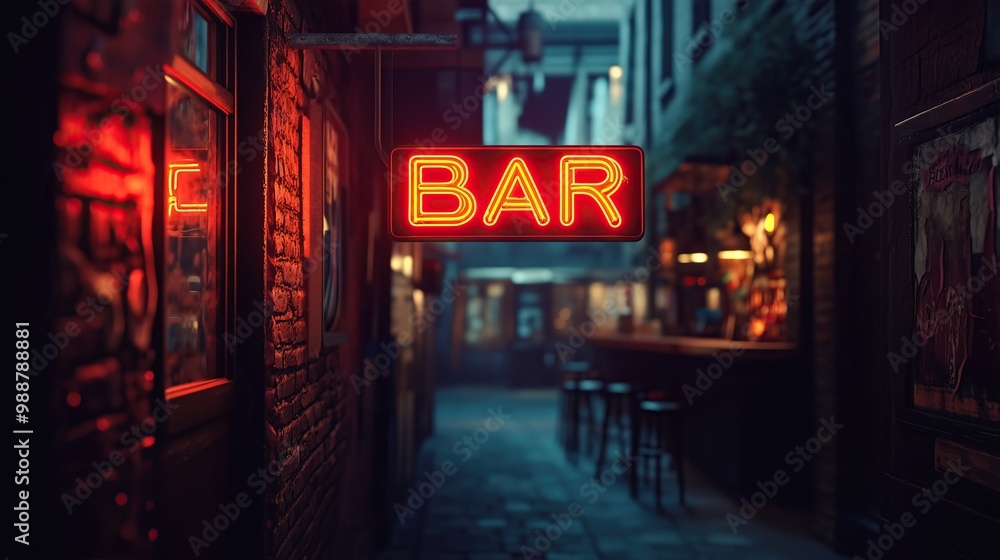 Obraz premium A glowing neon sign reading 
