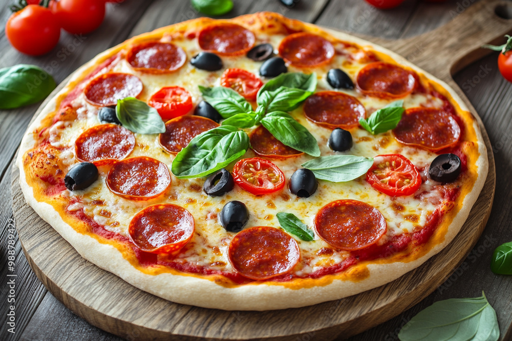pizza with salami pizza with salami