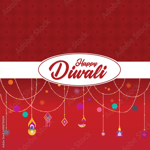 Happy Diwali indian fetival of lights celebration Indian Traditional card background. Diwali celebration vector illustration design