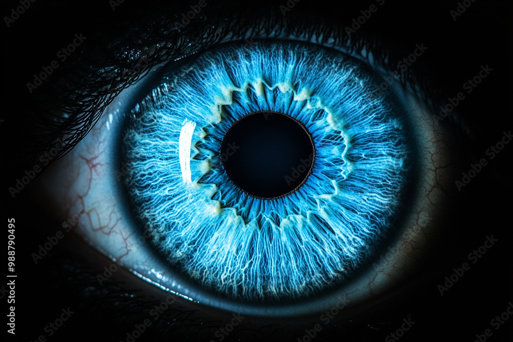 eye in the dark blue eye in the dark blue