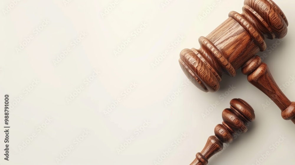 Wooden Gavel and Sound Block on Light Background - Judge Concept Frame Border for Legal and Judicial Themes Wooden Gavel and Sound Block on Light Background - Judge Concept Frame Border for Legal and Judicial Themes