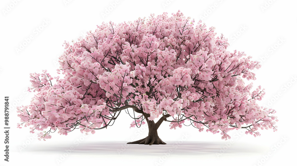 Fototapeta premium Stunning Cherry Blossom Tree in Full Bloom - Delicate Pink Flowers and Branches