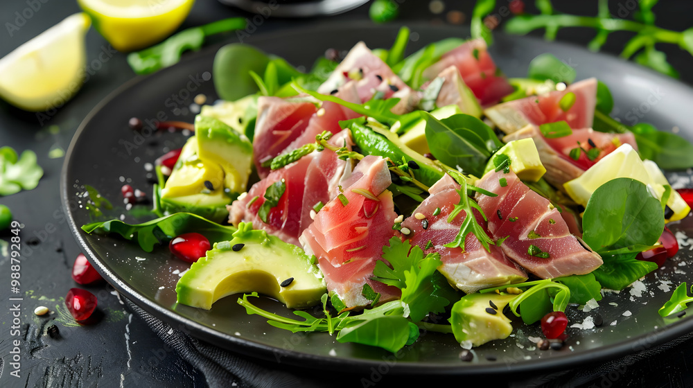 Tuna and Avocado Salad with Black Sesame Seeds Tuna and Avocado Salad with Black Sesame Seeds