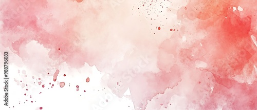 Abstract watercolor background with pink and white colors.