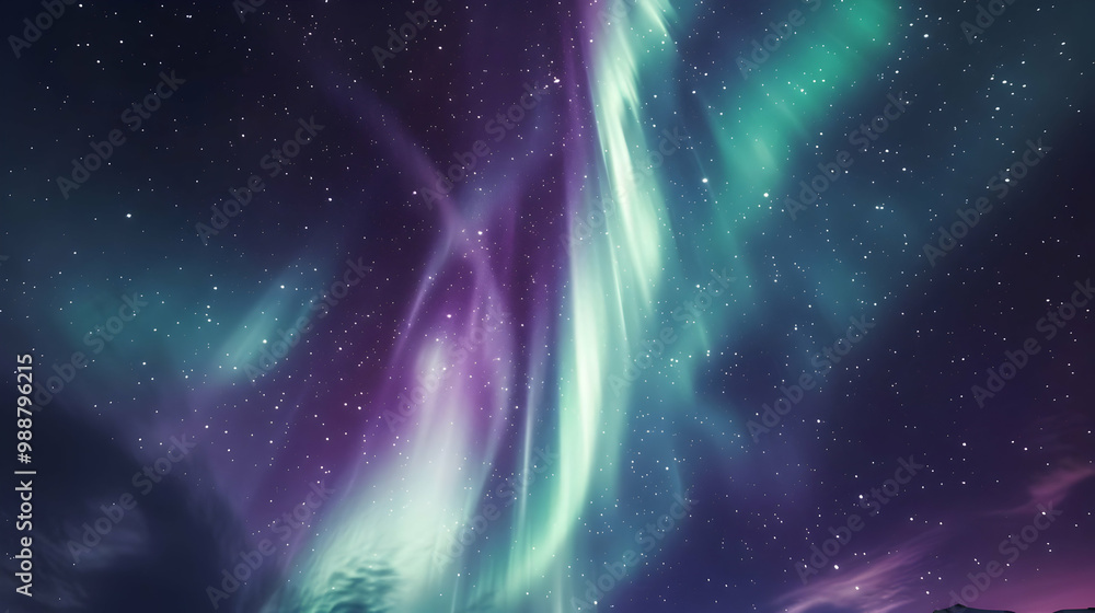 Stunning Aurora Borealis Display in the Night Sky Stunning Aurora Borealis Display in the Night Sky