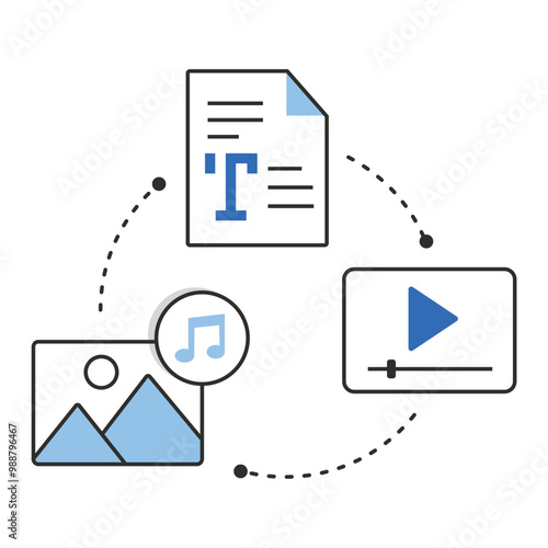 Content Creation Icon Design. Representing Content Strategy.Creative Writing.Media Production.Digital Content. EPS icon.