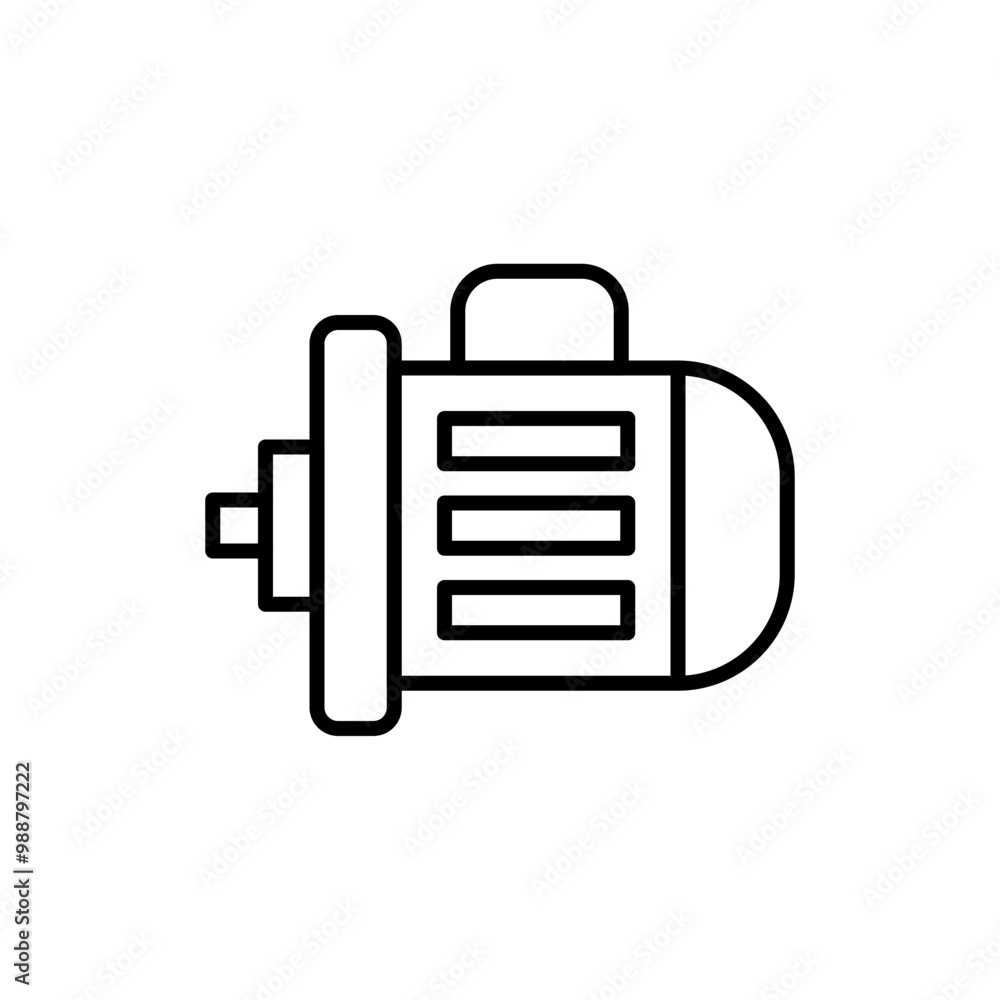 Electric motor outline icons, minimalist vector illustration ,simple transparent graphic element .Isolated on white background Electric motor outline icons, minimalist vector illustration ,simple transparent graphic element .Isolated on white background