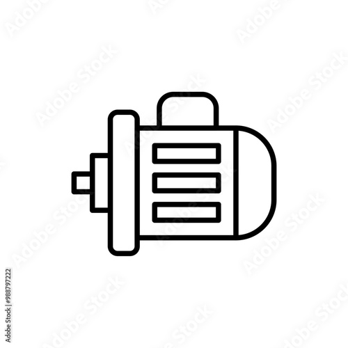 Electric motor outline icons, minimalist vector illustration ,simple transparent graphic element .Isolated on white background