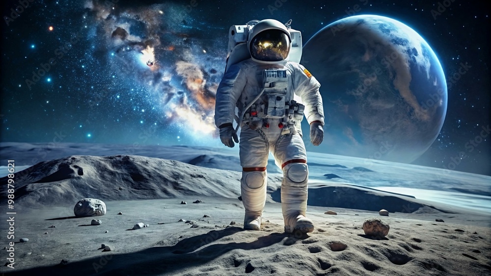 astronaut walking on the moon astronaut walking on the moon