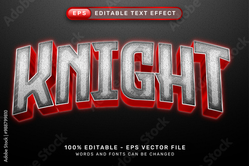 knight 3d text effect and editable text effect
