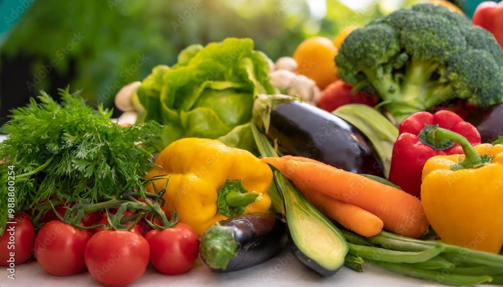 Fresh vegetable medleys with depth of field showcasing vibrant colors and natural textures Fresh vegetable medleys with depth of field showcasing vibrant colors and natural textures