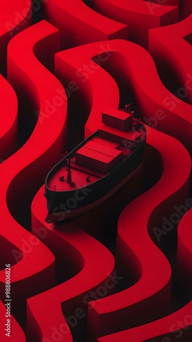 Ship Navigating a Bureaucratic Maze of Red Tape