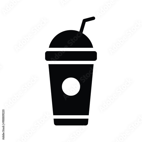 Cool coffee icon, ideal for chilled beverages and trendy caf�s