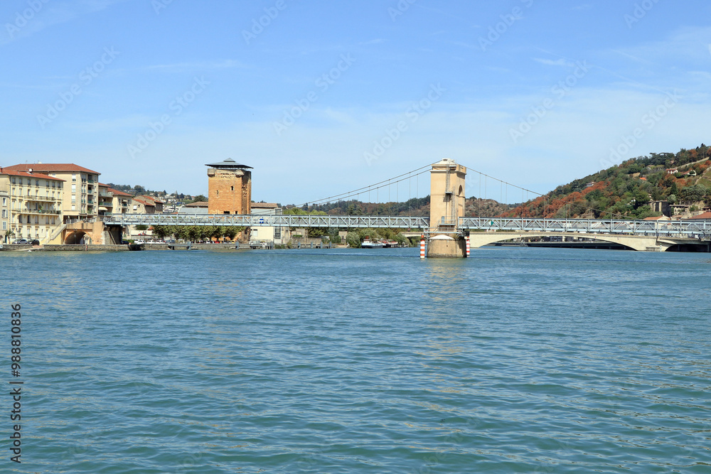 Bridge on the river Rhone in France Bridge on the river Rhone in France