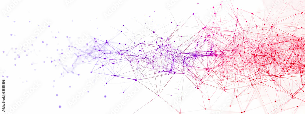 Naklejka premium Floating Geometric Web with Gradient Colors