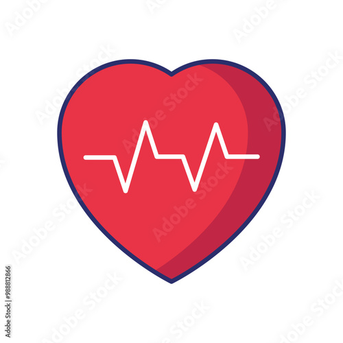 Heartbeat vector icon stock illustration