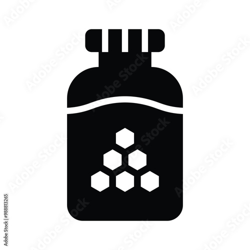 Ready to use sweet honey bottle icon ideal for food