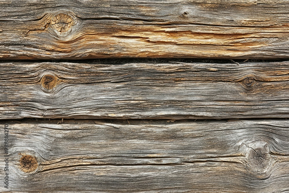 Weathered Wooden Planks with Knots and Grain Weathered Wooden Planks with Knots and Grain