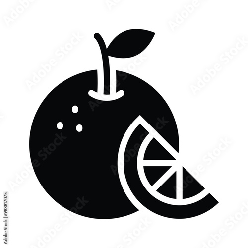 Vibrant orange icon, great for fruit and refreshment