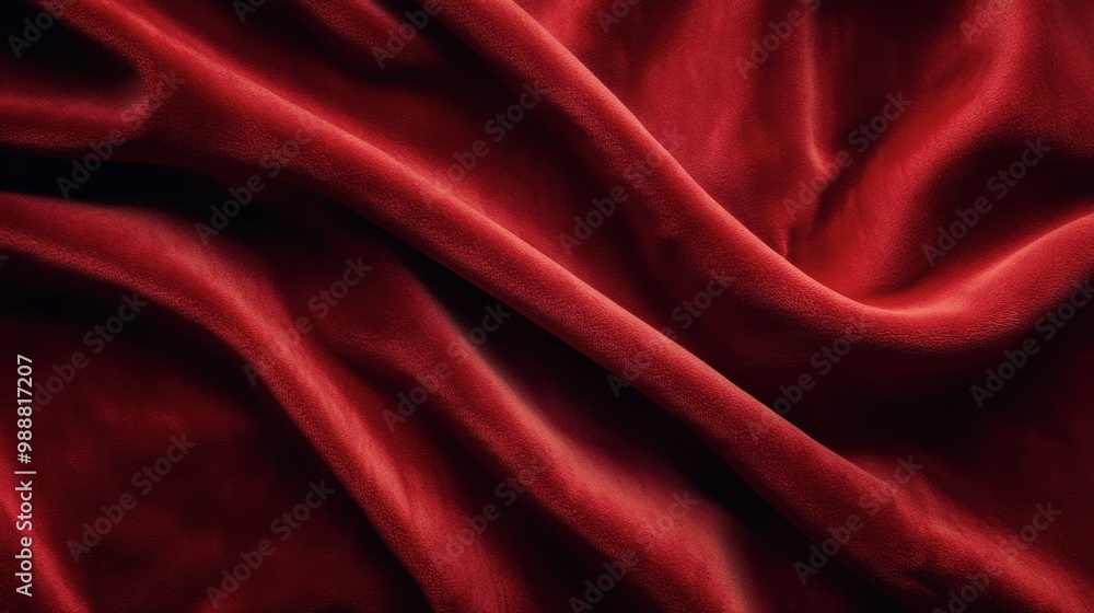 A close-up of red velvet fabric draped smoothly against a rich red background, showing texture and luxury. A close-up of red velvet fabric draped smoothly against a rich red background, showing texture and luxury.