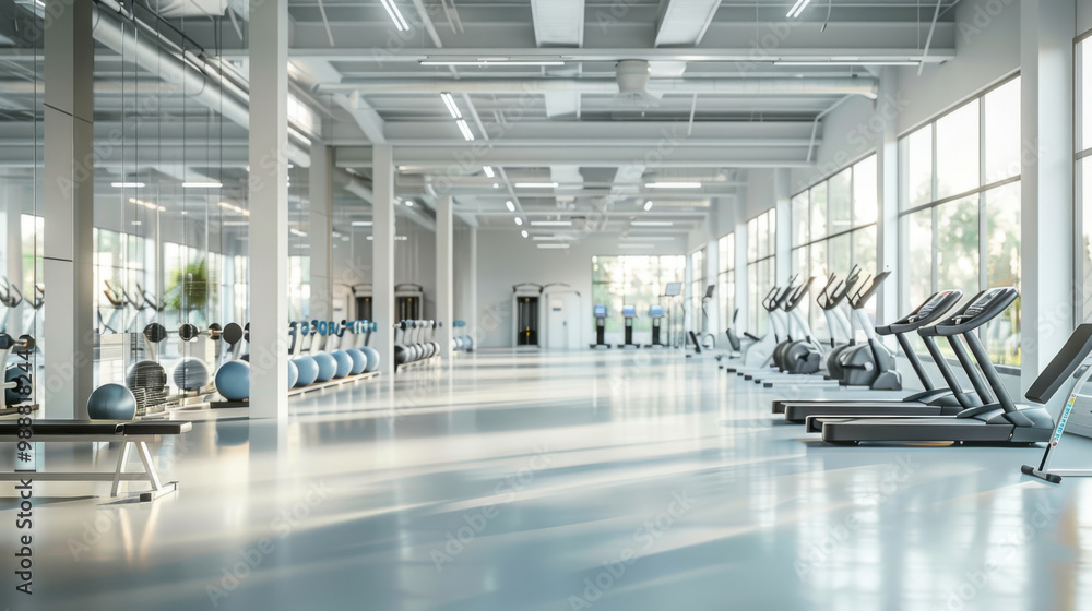 Modern gym interior with equipment