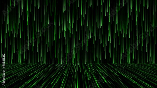 abstract matrix falling dots green background 4k
