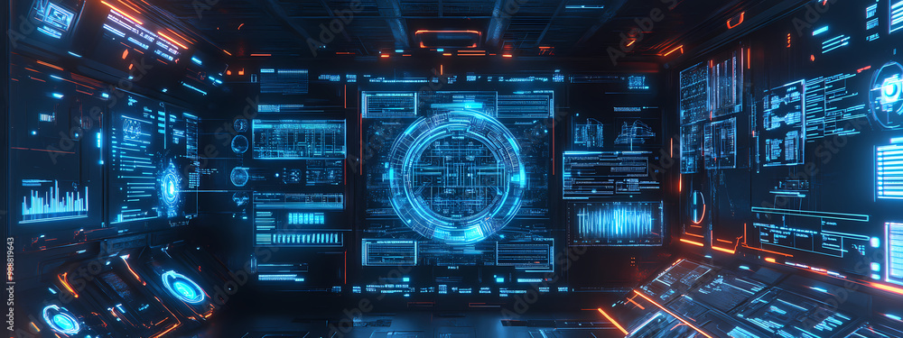 Advanced AI Control Panel with Neon Blueprints Advanced AI Control Panel with Neon Blueprints