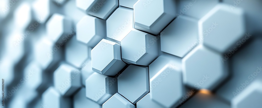 Abstract honeycomb pattern with a 3D effect and a soft blue color palette. Abstract honeycomb pattern with a 3D effect and a soft blue color palette.