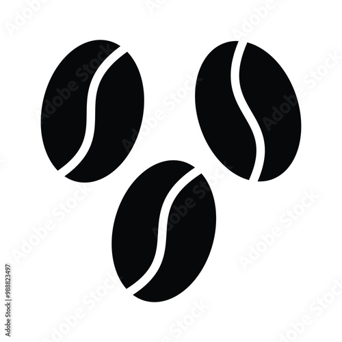 Icon of coffee beans for aromatic brew designs