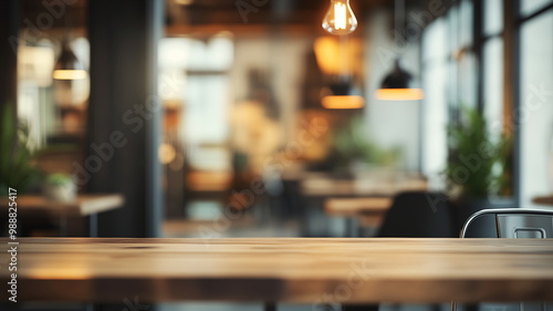 Abstract blurred image of an office lounge with modern design and soft lighting