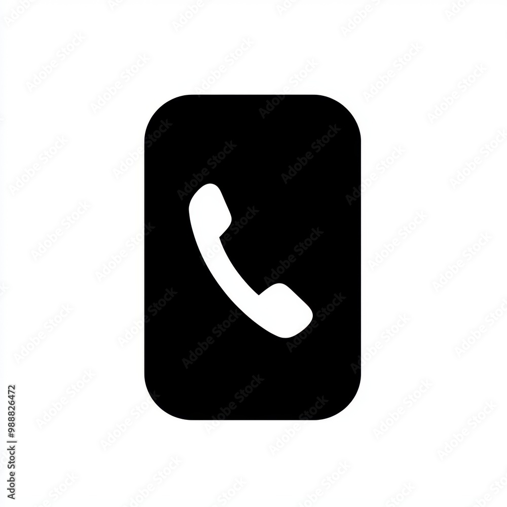 Simplistic Phone Icon on White Background Simplistic Phone Icon on White Background