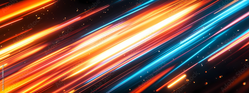 Fototapeta premium Neon Lines in Futuristic Speed